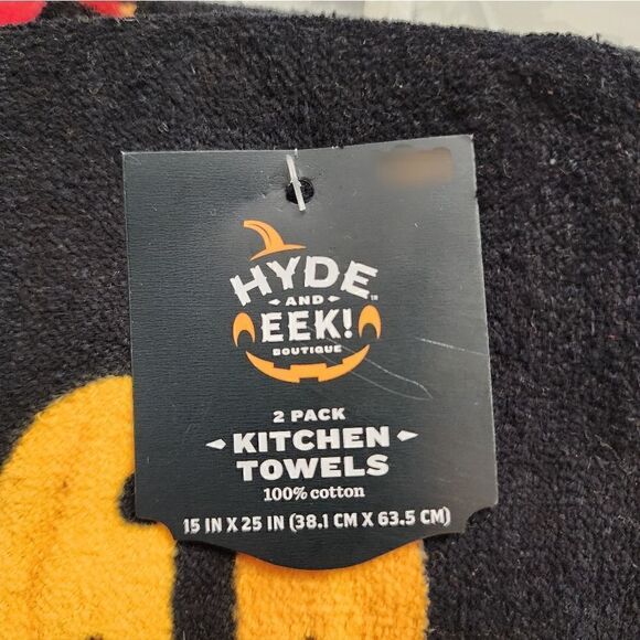 Lot of 2 Jack-O'-Lantern Halloween Kitchen Terry Towels Sets, Hyde & EEK! - Picture 4 of 4